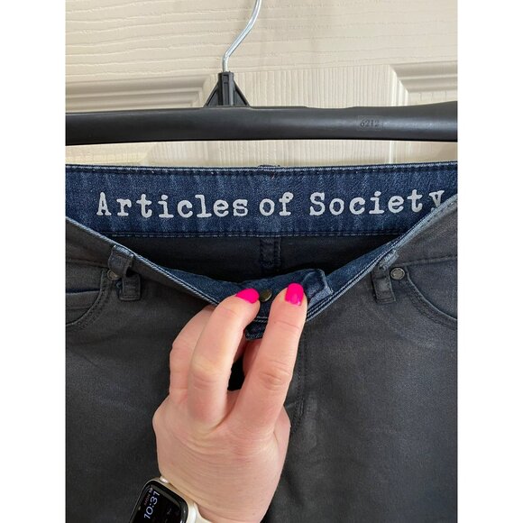 Articles of Society Sarah Skinny Jeans Size 30 Boston Coated Metallic - Picture 7 of 11